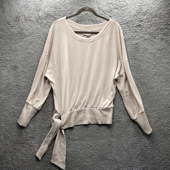 Saturday Sunday Small Pink Casual Sweater Front Tie Boxy Comfort Soft Oversized - Picture 1 of 8